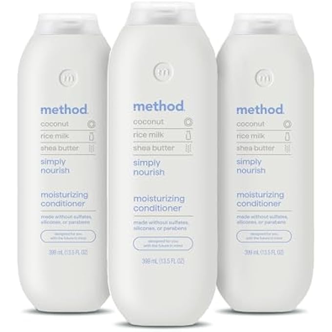 Method MOISTURIZING CONDITIONER, SIMPLY NOURISH WITH SHEA BUTTER, COCONUT, AND RICE MILK SCENT NOTES, PARABEN AND SULFATE FREE, 13.5 OZ (PACK OF 3) - Image 1